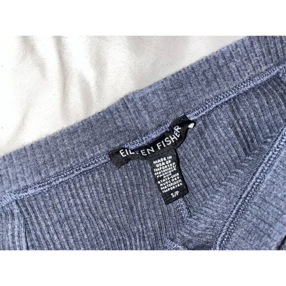 Eileen Fisher Blue Tencel Stretch Cropped Straight Ribbed Pants Women's Size S - Picture 7 of 13